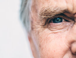 Close-up of an older man's eye.