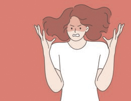 Illustration of a woman looking angry