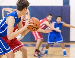 A youth basketball game.