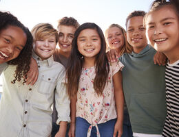 A group of smiling pre-teens