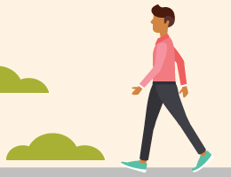  A man walks outdoors