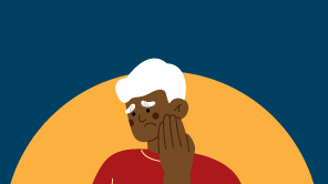 Graphic of man with a worried face.